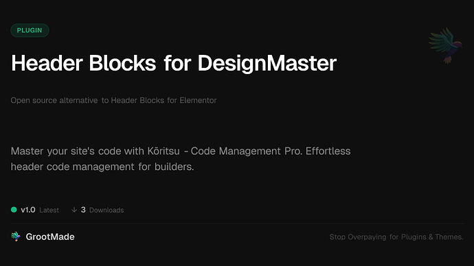 Header Blocks for DesignMaster