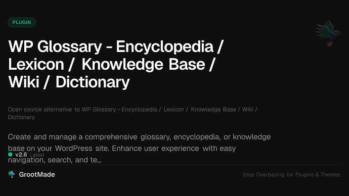 WP Glossary - Encyclopedia / Lexicon / Knowledge Base / Wiki / Dictionary