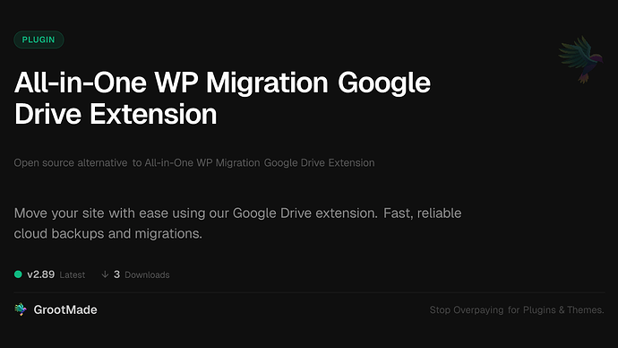 All-in-One WP Migration Google Drive Extension