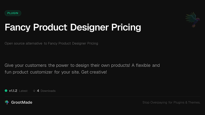 Fancy Product Designer Pricing