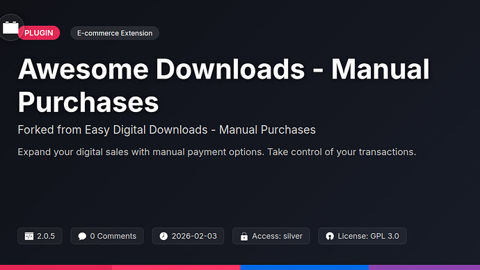 Awesome Downloads - Manual Purchases