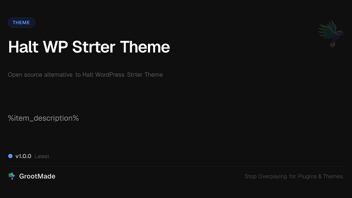 Halt WP Strter Theme