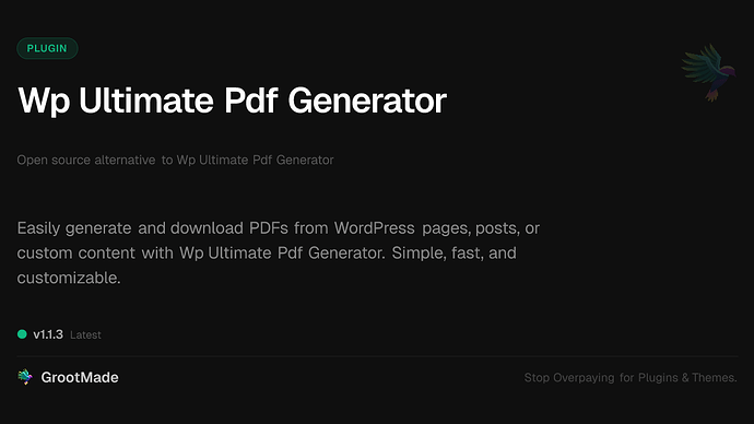 Wp Ultimate Pdf Generator