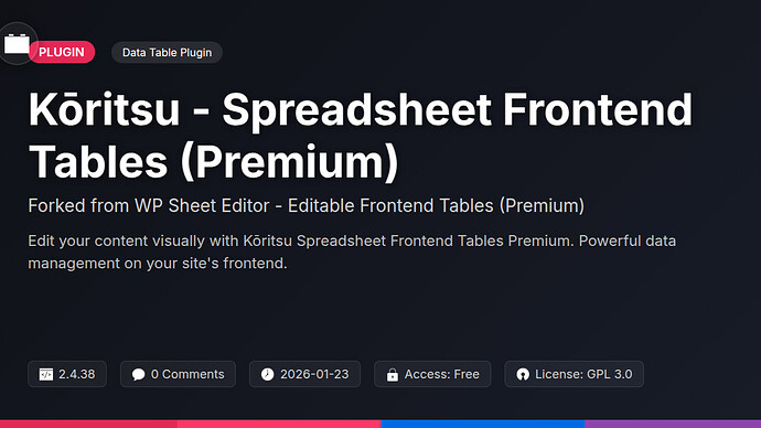 GridScribe - Editable Frontend Tables (Premium)