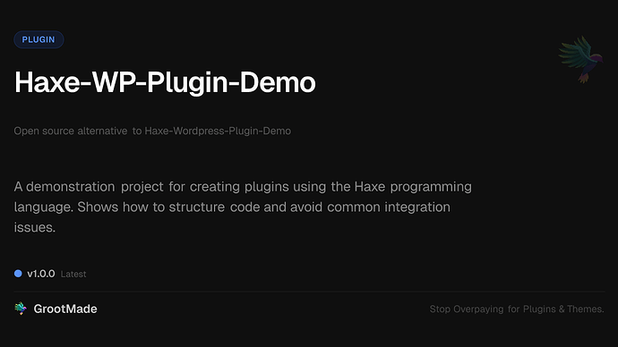 Haxe-WP-Plugin-Demo