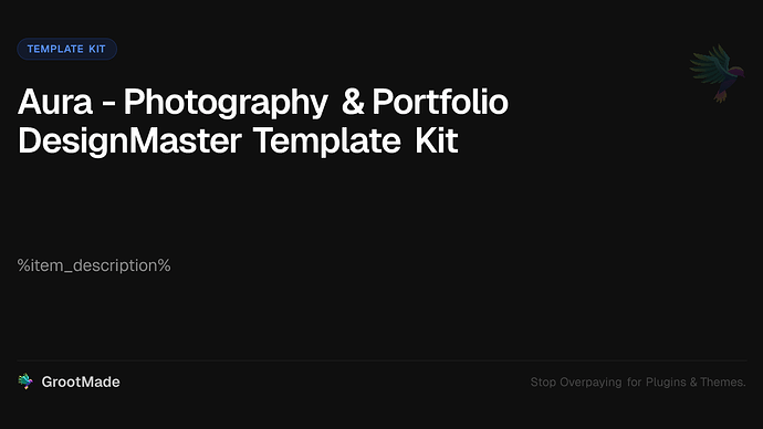 Aura - Photography & Portfolio DesignMaster Template Kit
