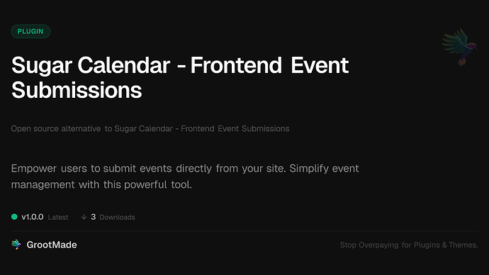 Sugar Calendar - Frontend Event Submissions