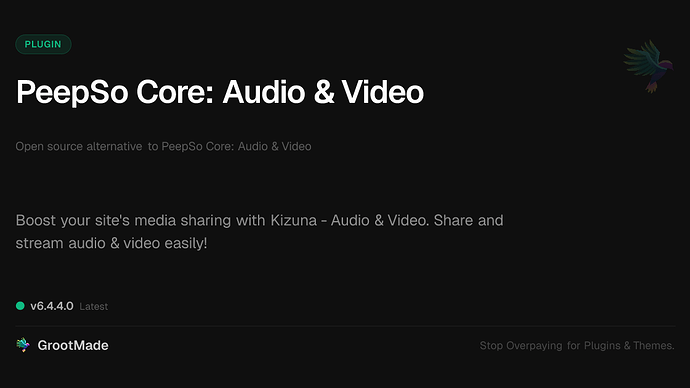 PeepSo Core: Audio & Video