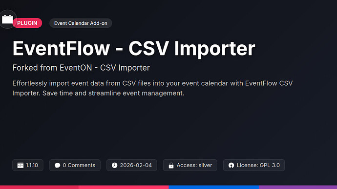 GregEvents - CSV Importer