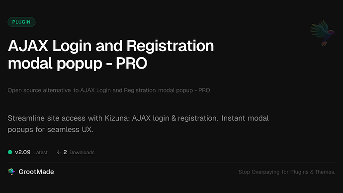AJAX Login and Registration modal popup - PRO