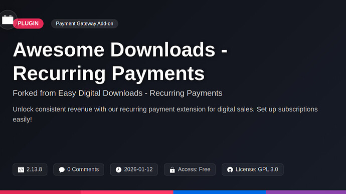 Awesome Downloads - Recurring Payments