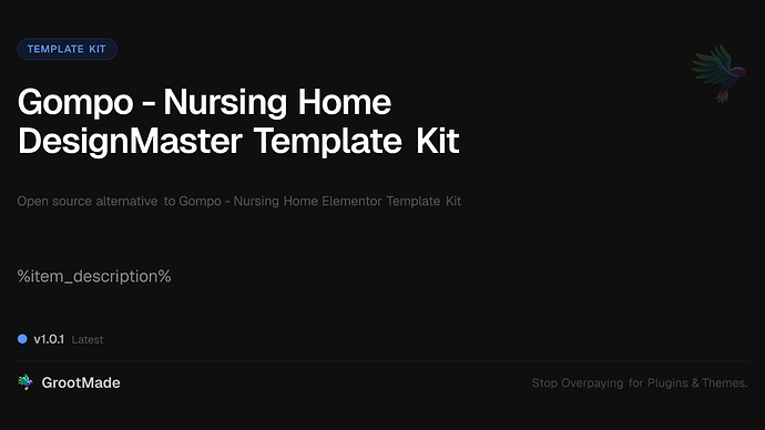 Gompo - Nursing Home DesignMaster Template Kit