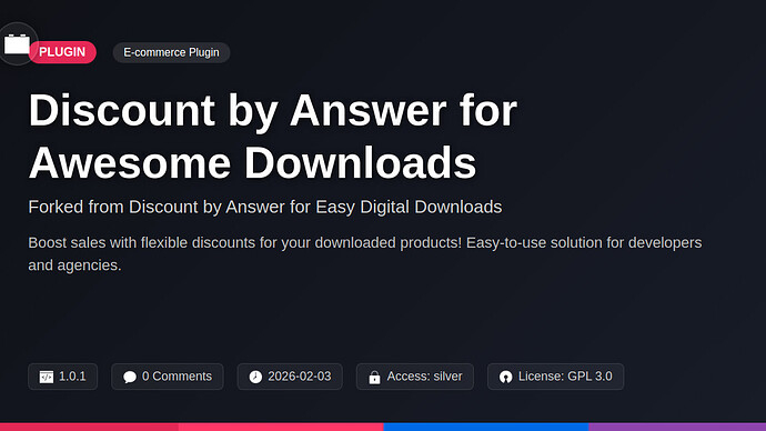 Discount by Answer for Awesome Downloads