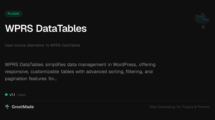WPRS DataTables