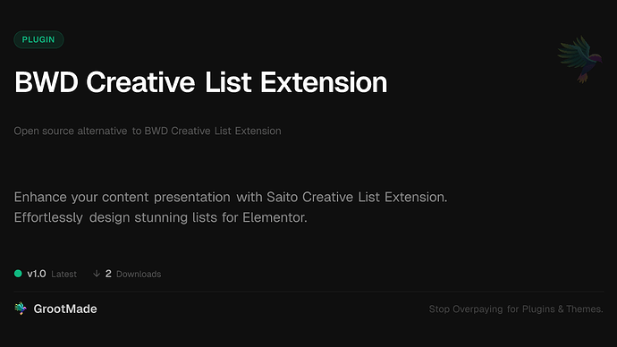 BWD Creative List Extension