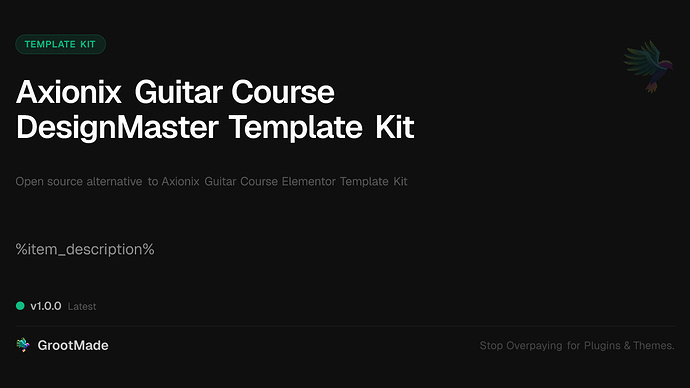 Axionix Guitar Course DesignMaster Template Kit