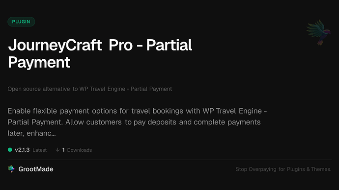 JourneyCraft Pro - Partial Payment