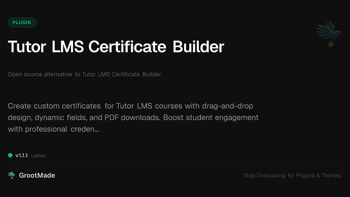 Tutor LMS Certificate Builder