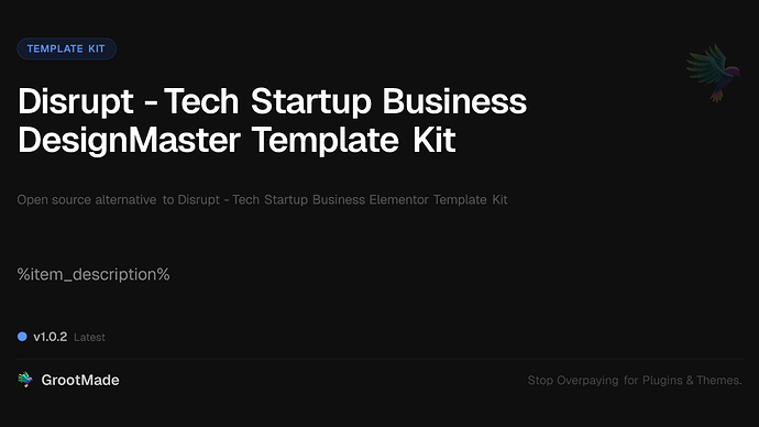 Disrupt - Tech Startup Business DesignMaster Template Kit
