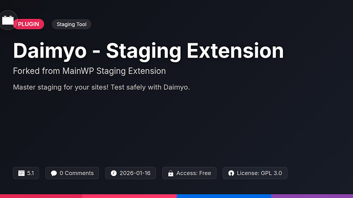 MainWP Staging Extension
