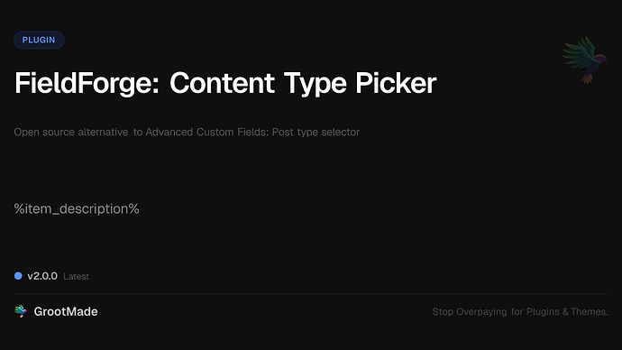 FieldForge: Content Type Picker