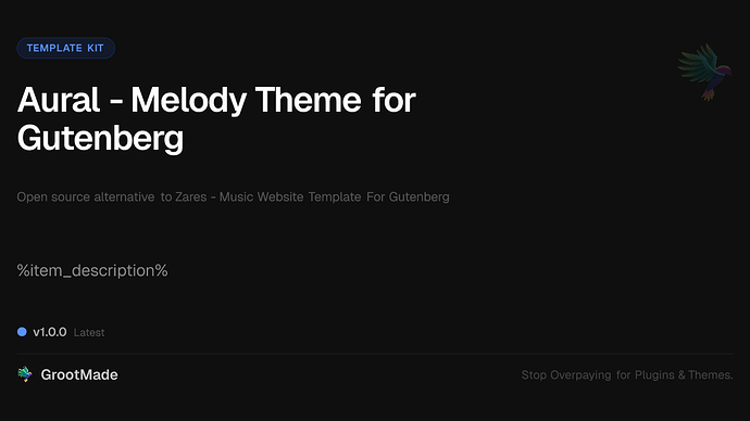 Aural - Melody Theme for Gutenberg
