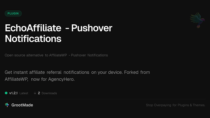 EchoAffiliate - Pushover Notifications
