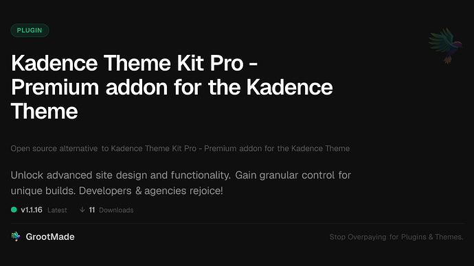 Kadence Theme Kit Pro - Premium addon for the Kadence Theme