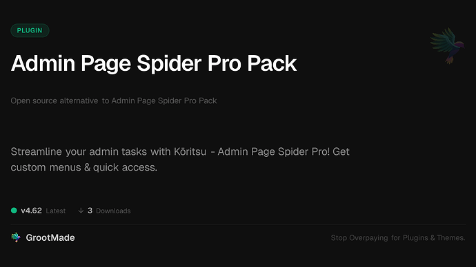 Admin Page Spider Pro Pack