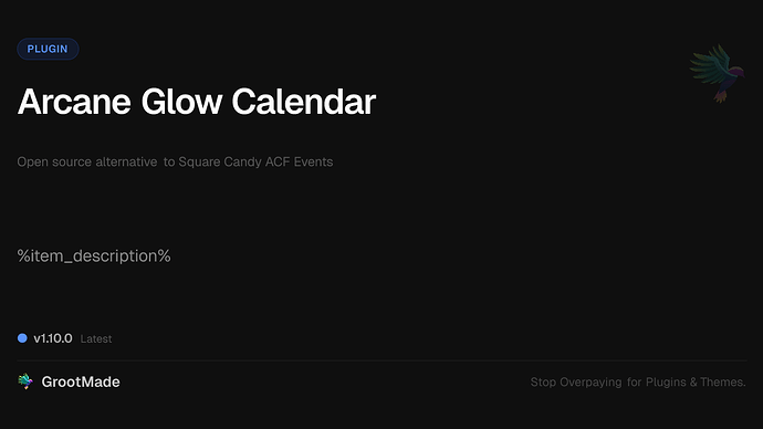 Arcane Glow Calendar