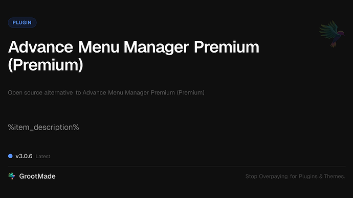 Advance Menu Manager Premium (Premium)