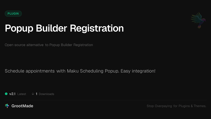 Popup Builder Registration