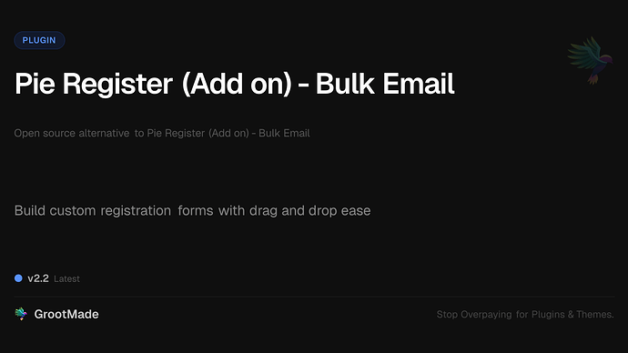 Pie Register (Add on) - Bulk Email