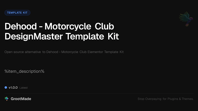 Dehood - Motorcycle Club DesignMaster Template Kit
