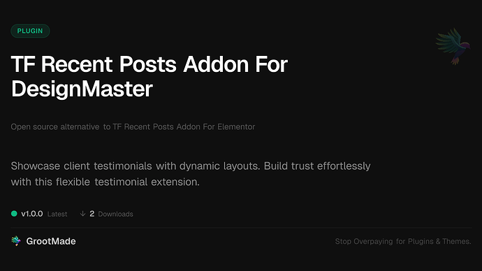 TF Recent Posts Addon For DesignMaster