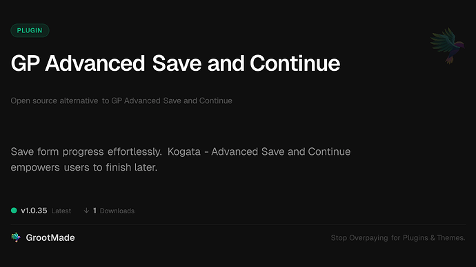 GP Advanced Save and Continue