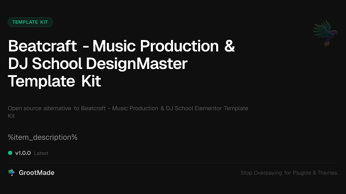 Beatcraft - Music Production & DJ School DesignMaster Template Kit