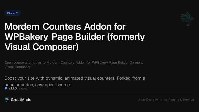 Mordern Counters Addon for WPBakery Page Builder (formerly Visual Composer)