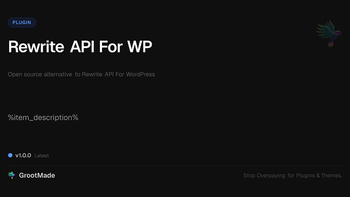 Rewrite API For WP