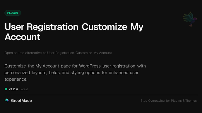 User Registration Customize My Account