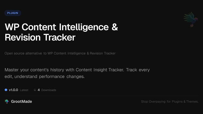 WP Content Intelligence & Revision Tracker
