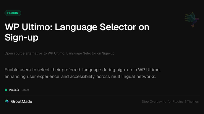 WP Ultimo: Language Selector on Sign-up