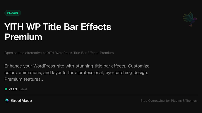 YITH WP Title Bar Effects Premium