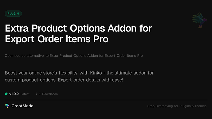 Extra Product Options Addon for Export Order Items Pro