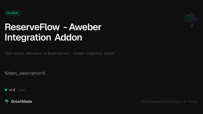 ReserveFlow - Aweber Integration Addon
