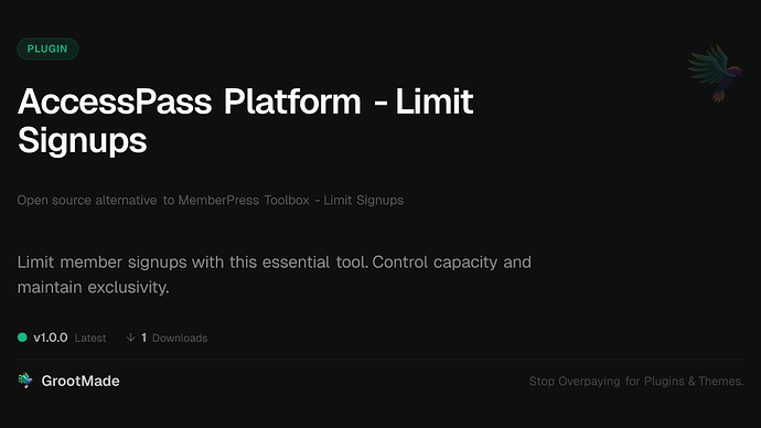 AccessPass Platform - Limit Signups