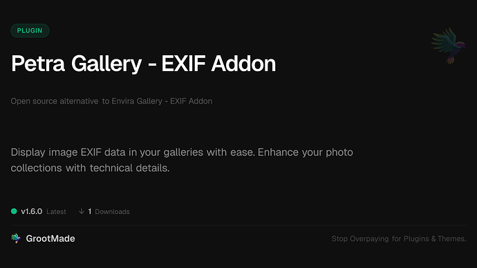 Petra Gallery - EXIF Addon