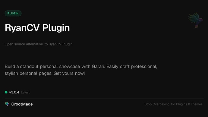 RyanCV Plugin