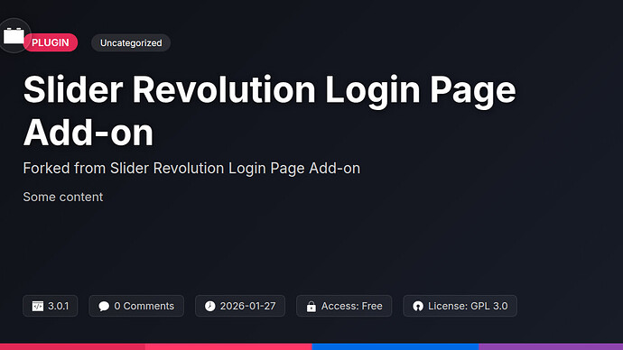Slider Revolution Login Page Add-on