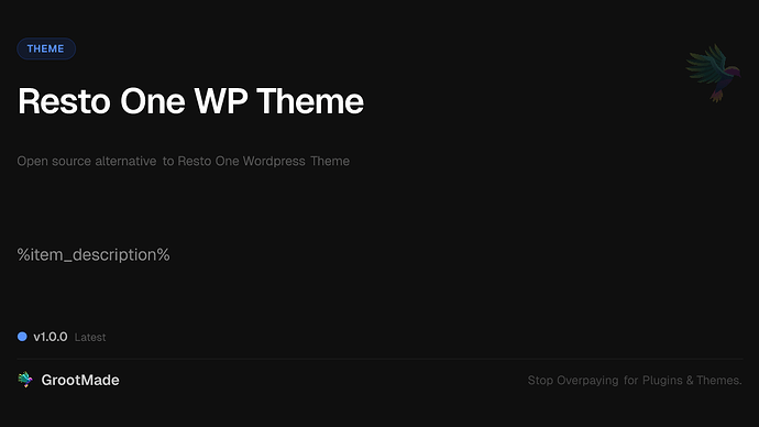 Resto One WP Theme
